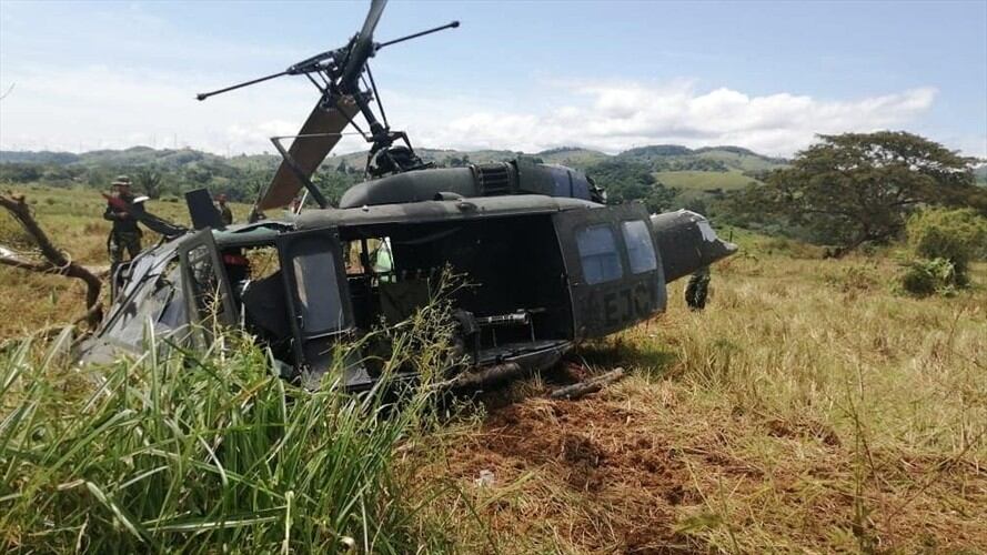 Cuatro heridos dejan accidente de helicóptero en Tarazá. Foto: Cortesía
