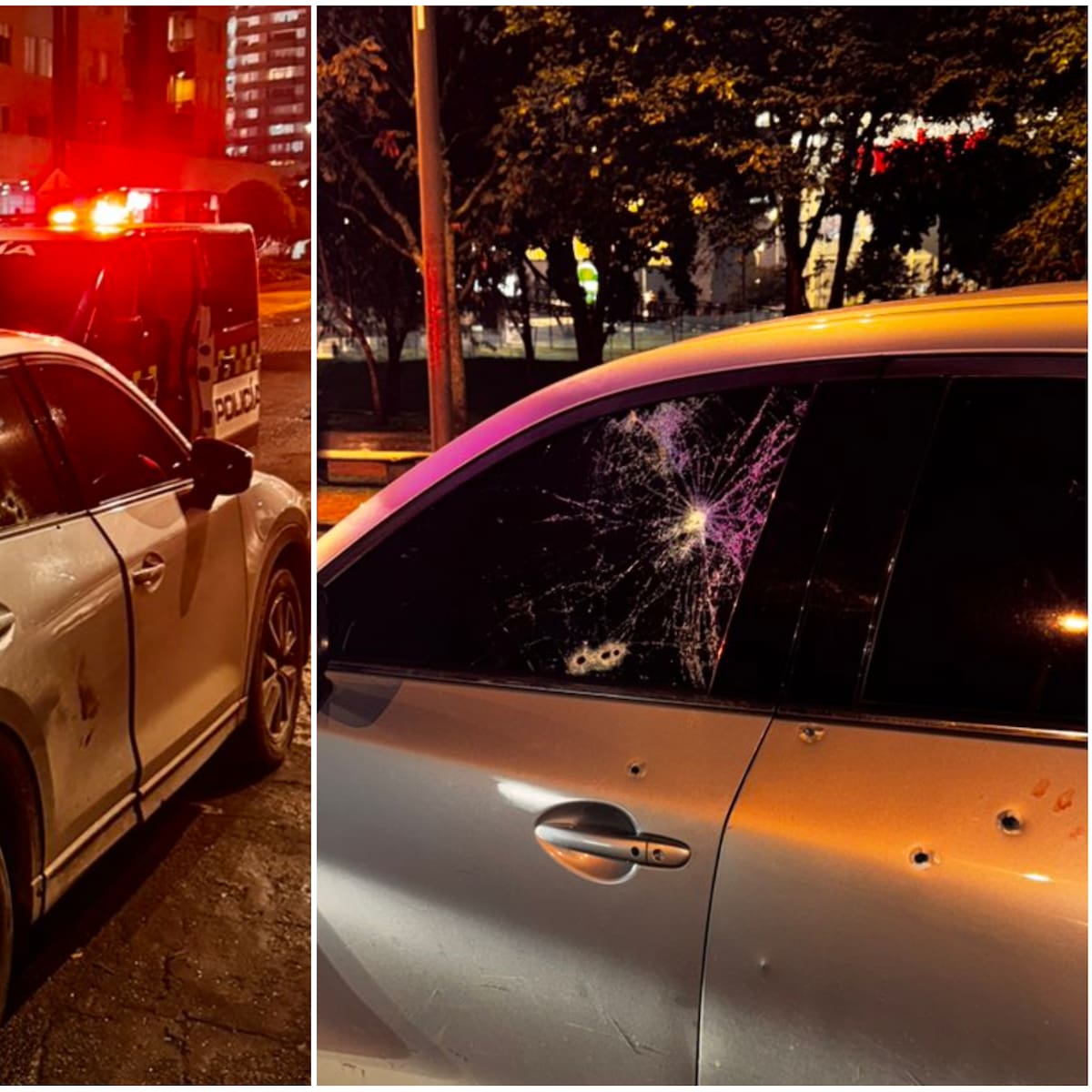 Balacera en el norte de Bogotá: delincuentes robaron maletas y dispararon contra un carro