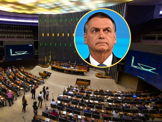 Cámara de Diputados de Brasil y Jair Bolsonaro. FOTOS: diegograndi y Mauro Pimentel - AFP/Getty Images