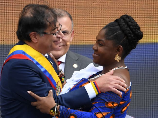Gustavo Petro, presidente Colombia y Francia Márquez, vicepresidente de Colombia. Foto: JUAN BARRETO / AFP) (Photo by JUAN BARRETO/AFP via Getty Images.