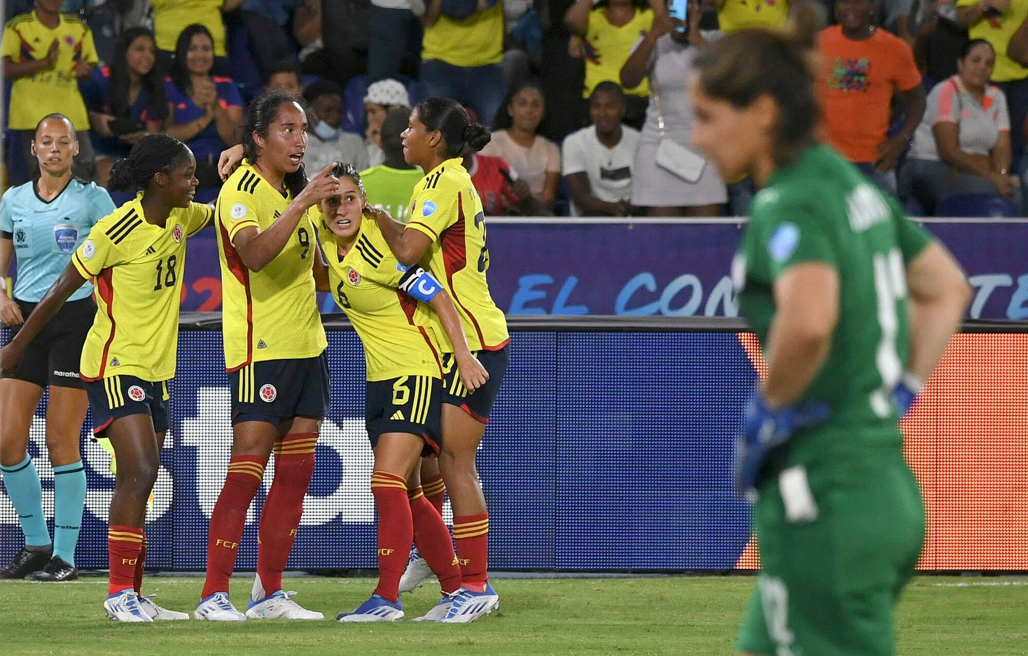 Selección Colombia Femenina ante Paraguay en la Copa América 2022 (Photo by JUAN BARRETO/AFP via Getty Images)
