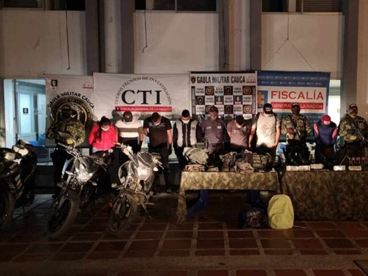 Capturados siete integrantes de una banda que generaba temor en Popayán