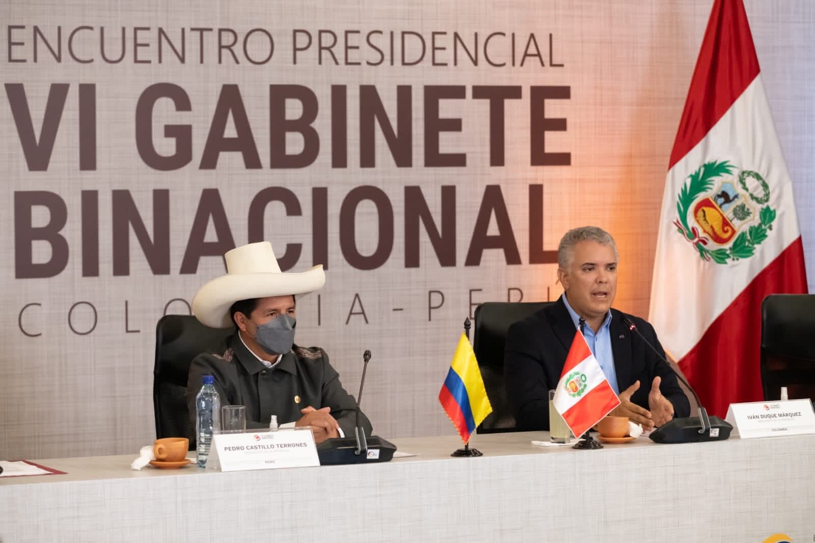 Terminó el encuentro entre Perú y Colombia. Foto: Cortesía Presidencia