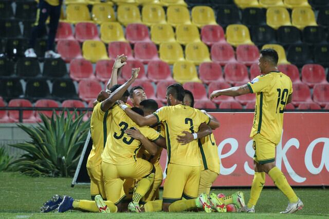 Atlético Bucaramanga derrotó 3-0 al Envigado en el estadio Alfonso López, en el juego de vuelta de la tercera fase de la Copa BetPlay 2022. Colprensa- Dimayor.