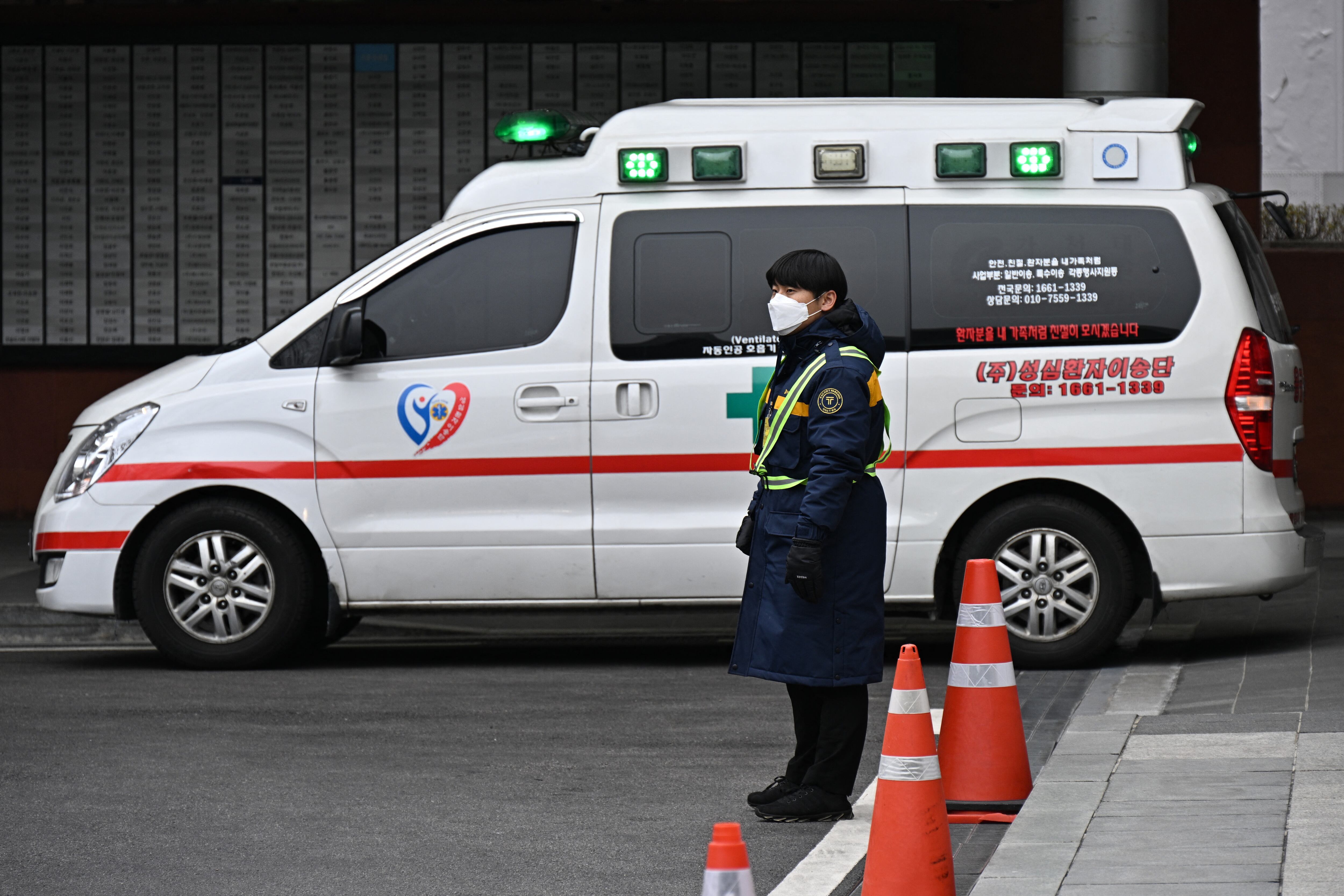 Ambulancia de Corea del Sur. FOTO: ANTHONY WALLACE via Getty Images