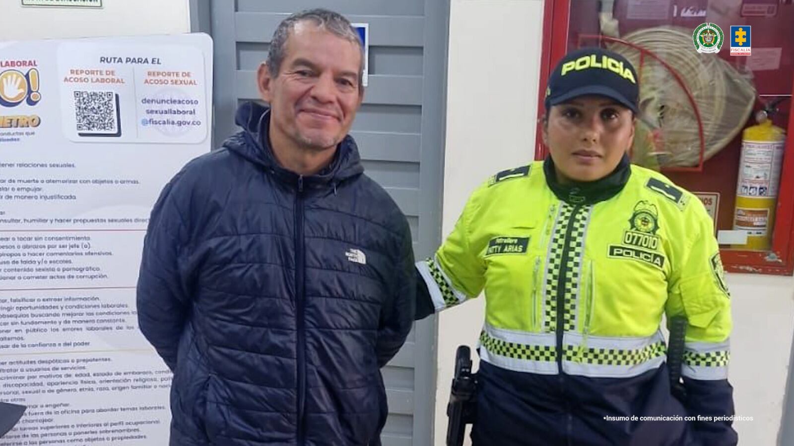 Acosador de Transmilenio fue capturado. Foto: Fiscalía