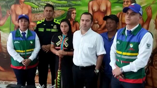 Tras diálogos, indígenas levantan toma de la Alcaldía de Restrepo. Foto: Gobernación del Valle.