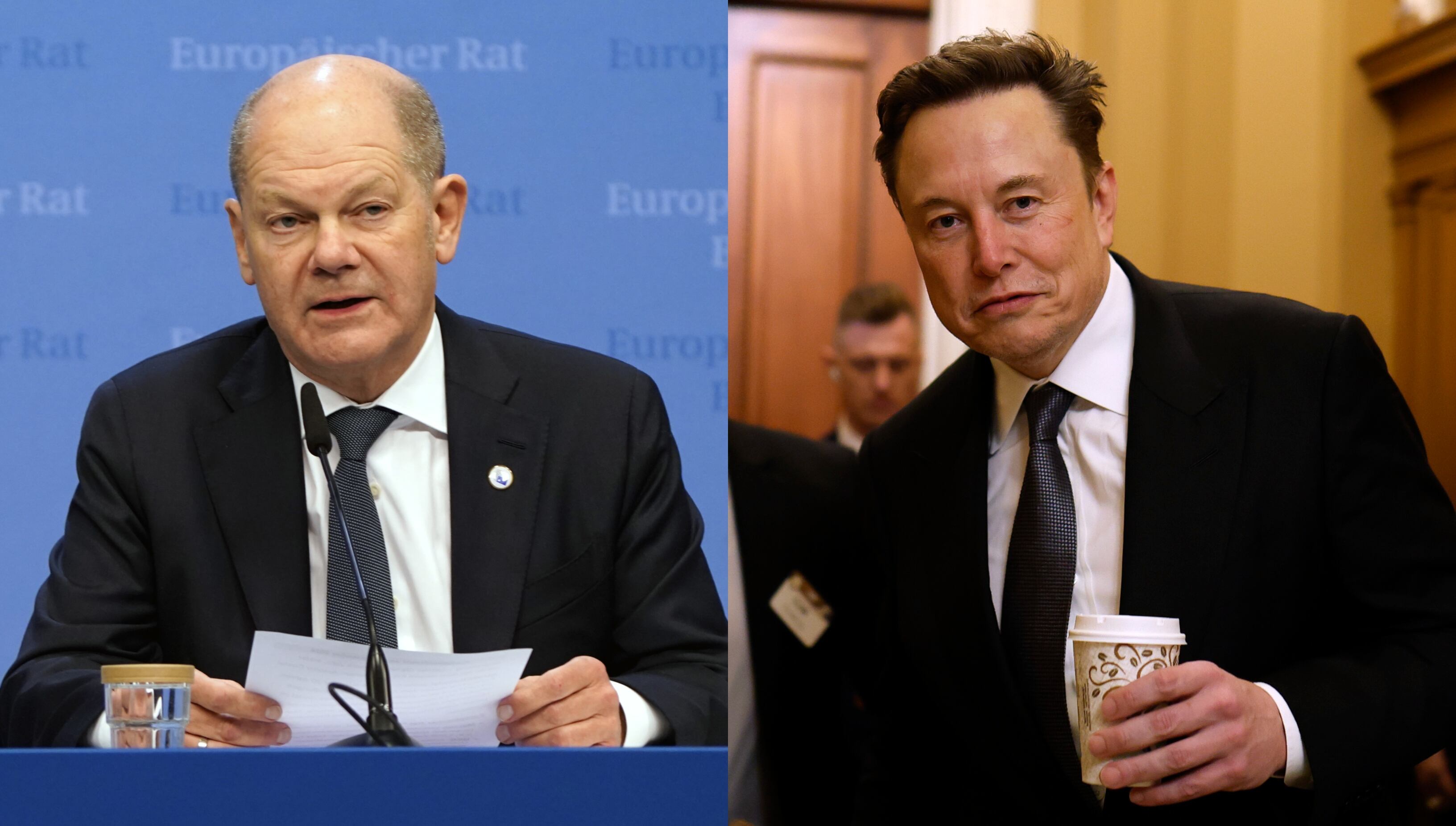 Scholz y Musk de Getty Images.