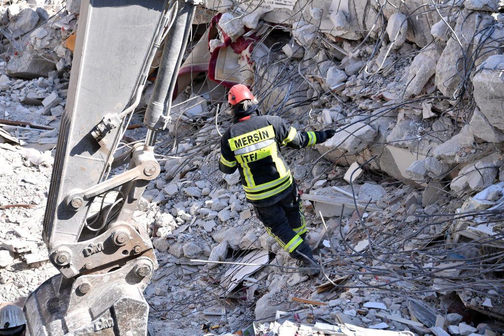 Terremotos Turquía 2023. Foto: Fire Department of Mersin Province / Handout/Anadolu Agency via Getty Images.