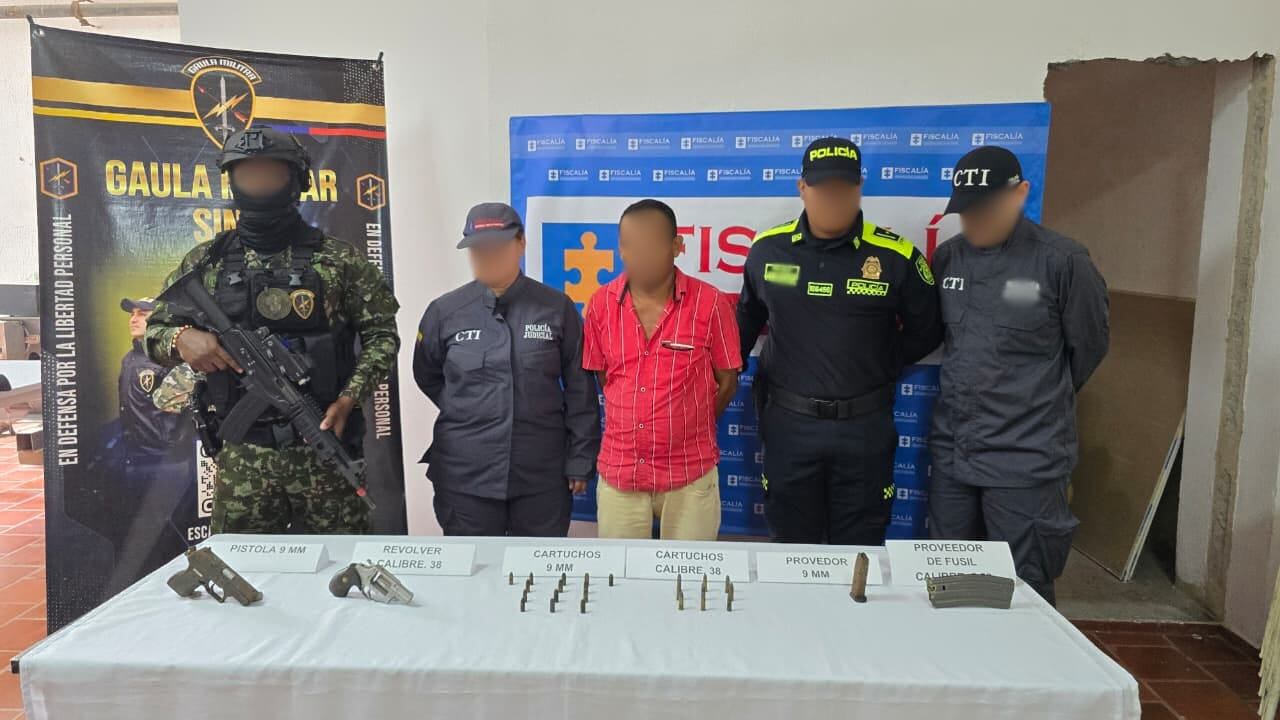 Hallan caleta con armas de fuego en zona rural de Montería: una persona fue capturada. Foto: Policía Metropolitana de Montería.