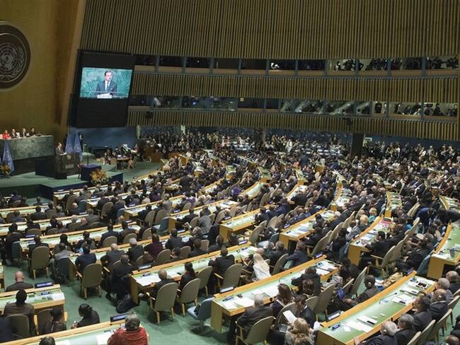 Ban Ki-Moon y María Ángela Holguín. Foto: Colprensa