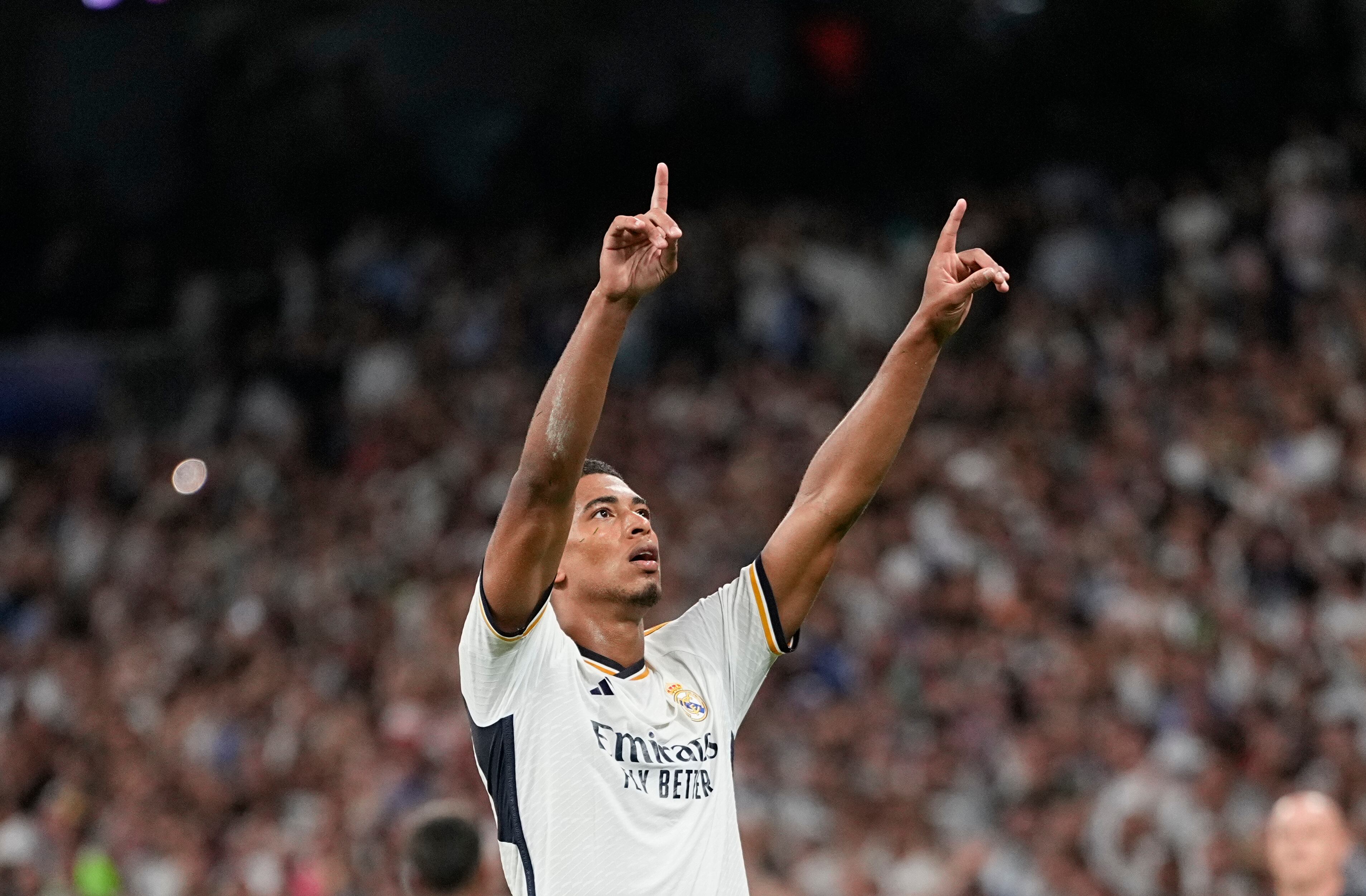 Jude Bellingham festeja su gol ante el Union Berlin en la Liga de Campeones. (Photo by Ulrik Pedersen/DeFodi Images via Getty Images)
