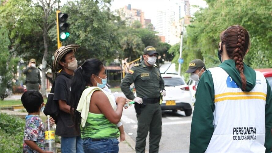 Mendicidad en Bucaramanga. Foto: Policía.