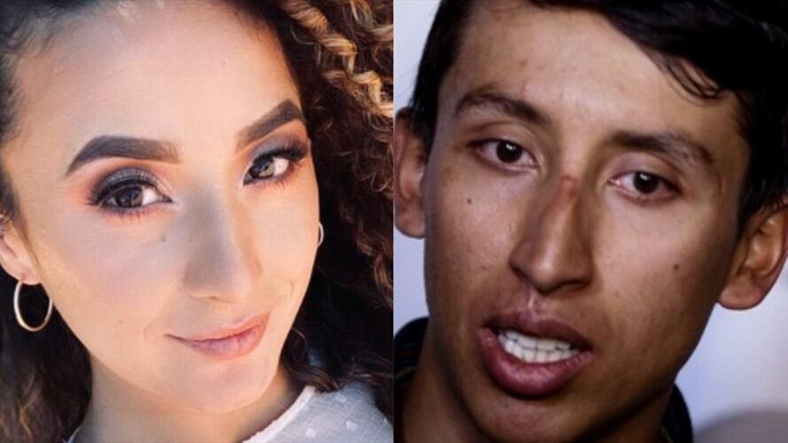 Xiomy Guerrero y ciclista colombiano Egan Bernal. Foto: Instagram: @xiomy.guerrero / Colprensa - Diego Pineda