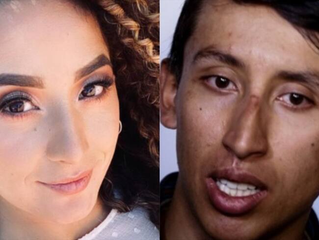Xiomy Guerrero y ciclista colombiano Egan Bernal. Foto: Instagram: @xiomy.guerrero / Colprensa - Diego Pineda