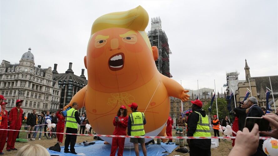Decenas de miles de personas protestaron contra la visita de Trump a Londres. Foto: Agencia Anadolu