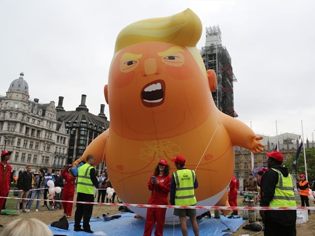 Decenas de miles de personas protestaron contra la visita de Trump a Londres. Foto: Agencia Anadolu
