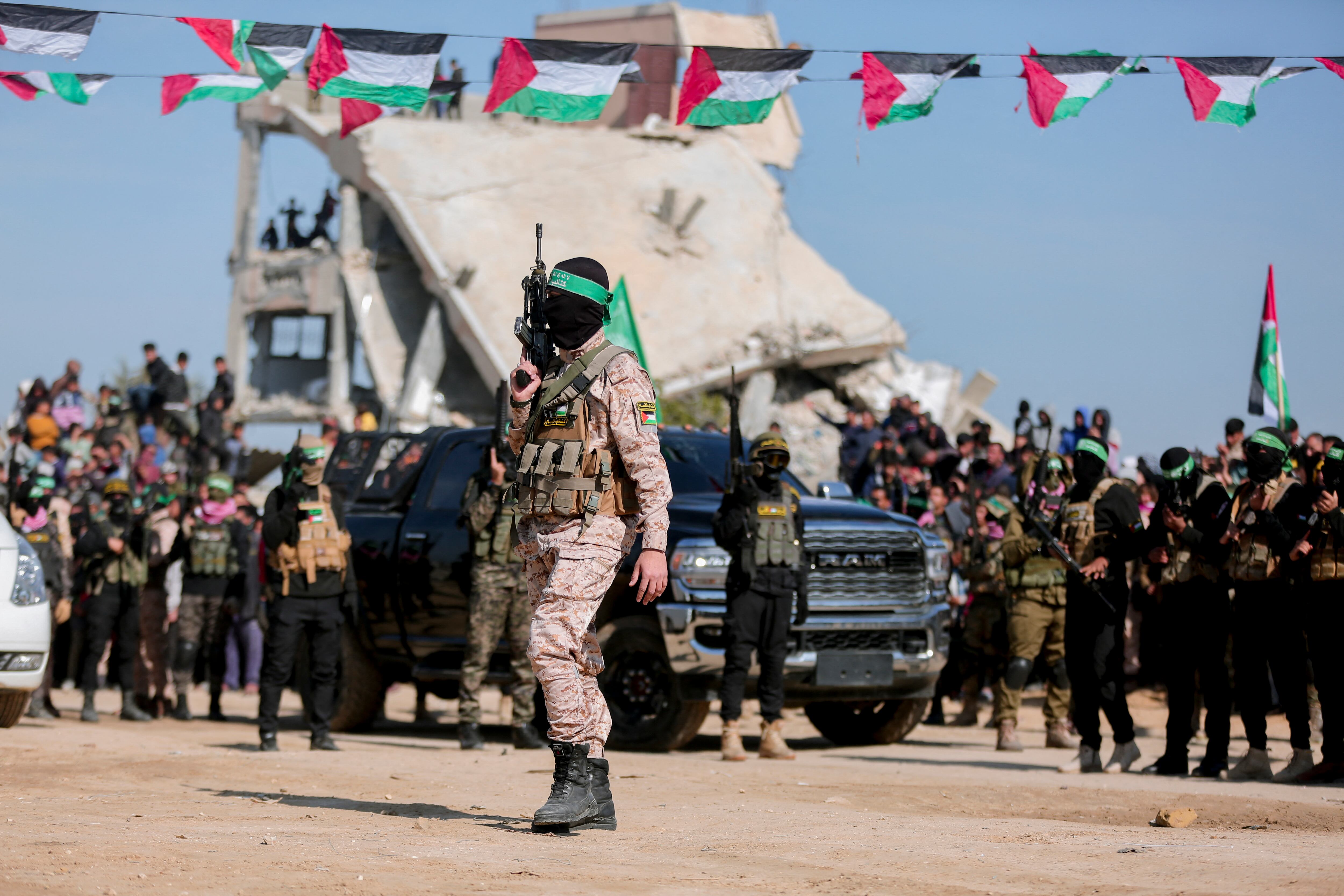 Imagen de referencia de Hamás. Foto: ABOOD ABUSALAMA/Middle East Images/AFP via Getty Images