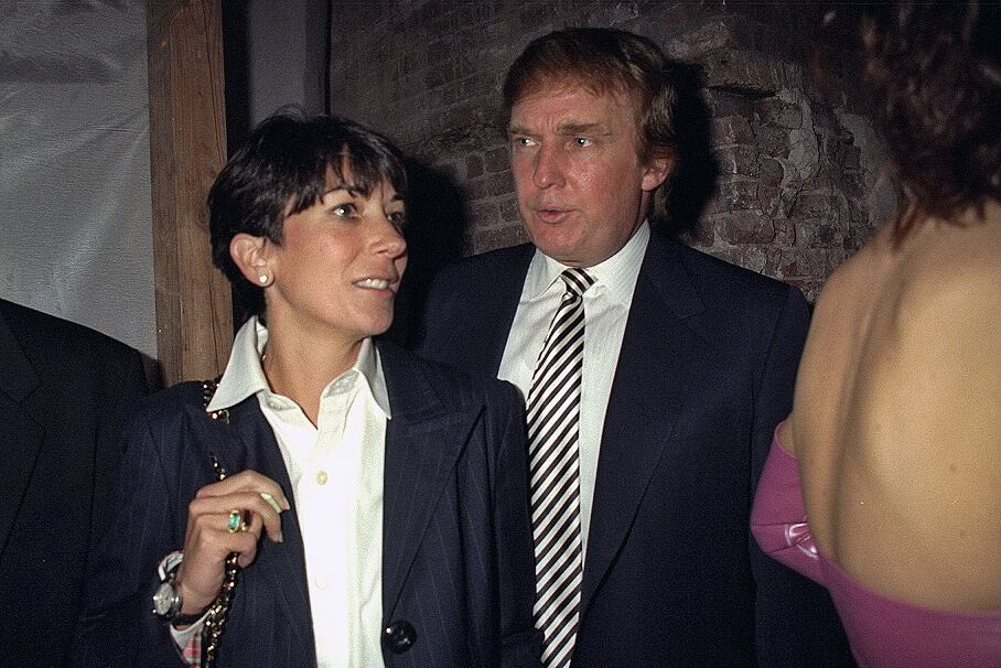 Ghislaine Maxwell y Donald Trump. Foto: Richard Corkery/NY Daily News Archive via Getty Images.