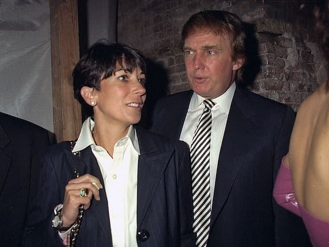 Ghislaine Maxwell y Donald Trump. Foto: Richard Corkery/NY Daily News Archive via Getty Images.