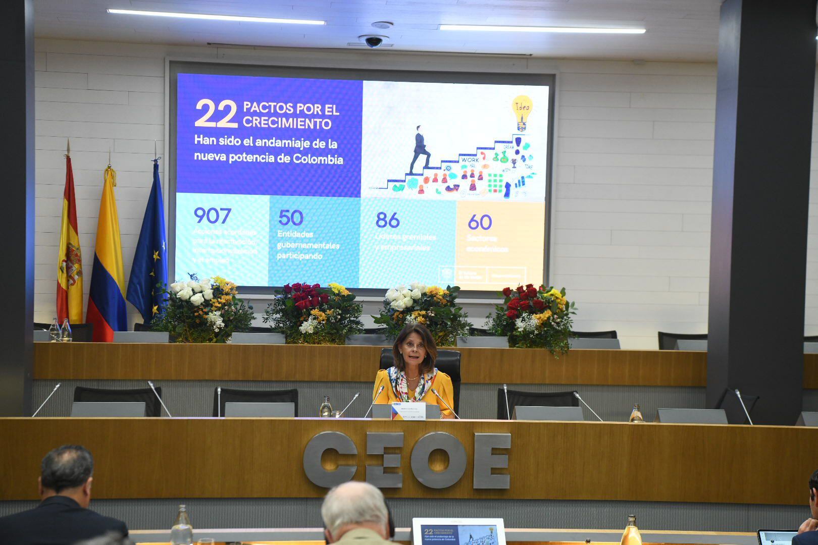 Marta Lucía Ramírez en España. Foto Vicepresidencia