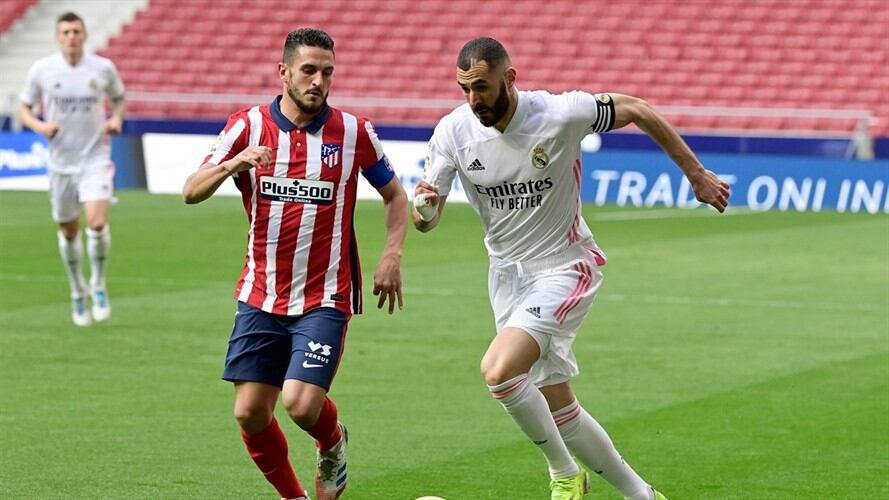 Agónico gol de Karim Benzema salvó al Real Madrid de la derrota ante el Atlético de Madrid. Foto: JAVIER SORIANO/AFP via Getty Images