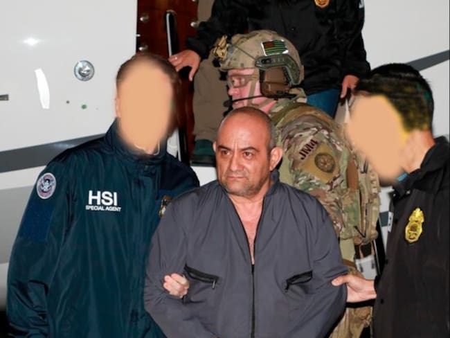 Alias Otoniel a su llegada a EE. UU. Foto: Policía Nacional / Colprensa