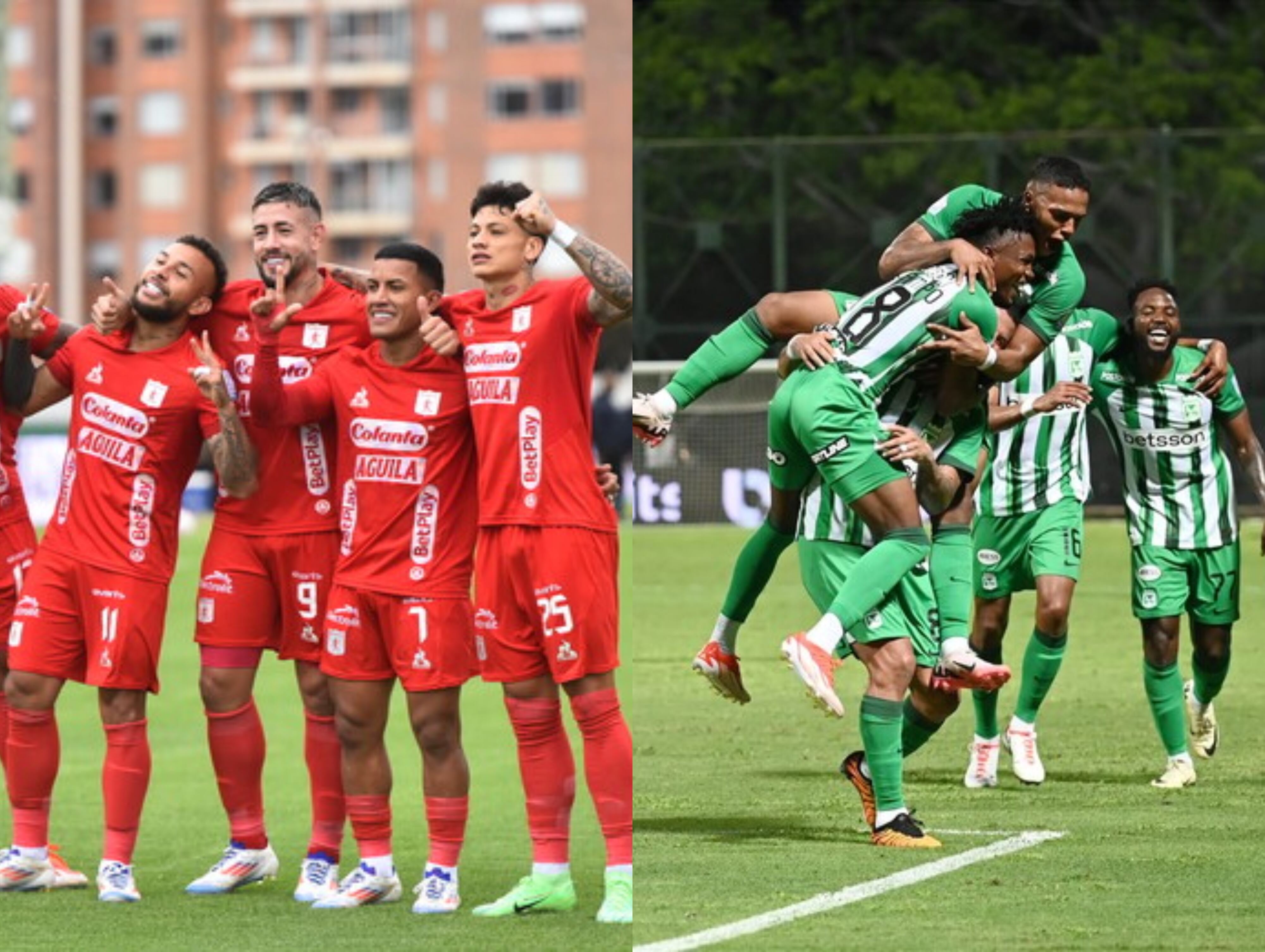 América de Cali y Atlético Nacional. Foto: (Mcgiver Barón – Colprensa) / (Colprensa-Juan Augusto Cardona).