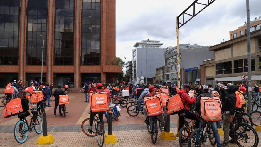 Rappitenderos Bogotá. Créditos: Colprensa