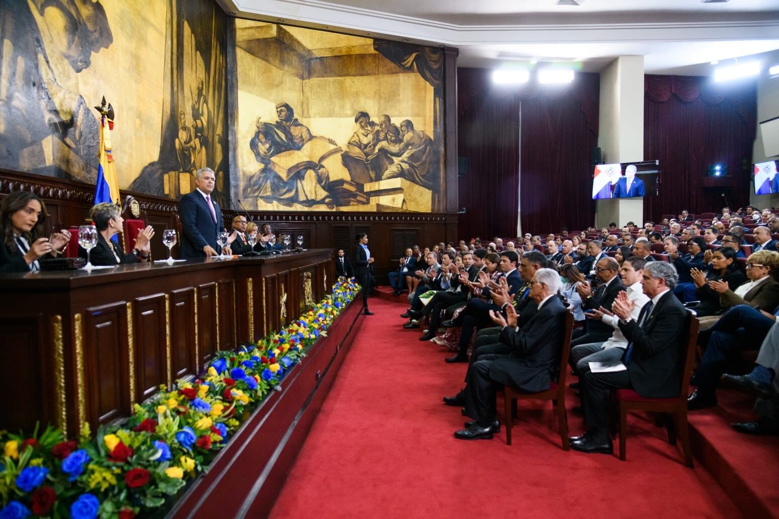 Iván Duque ante la Plenaria del Senado de República Dominicana. Foto: Presidencia