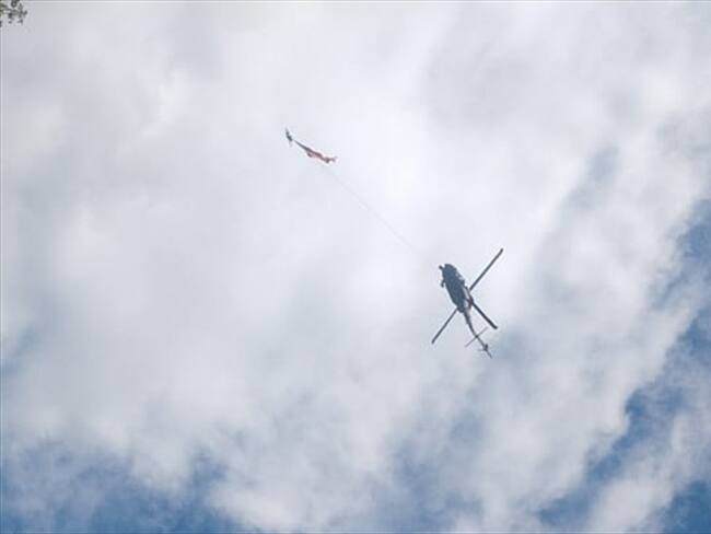 La Fuerza Aérea Colombiana confirmó que dos soldados murieron al caer de uno de los helicópteros cuando llegaban al aeropuerto Olaya Herrera de Medellín.. Foto: Foto: Cortesía