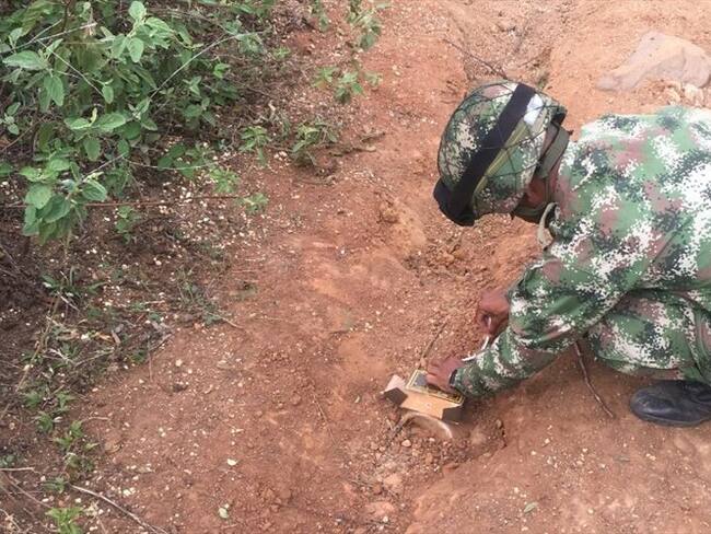 Ejército destruyó artefacto explosivo en El Tambo, Cauca. Foto: Ejército Nacional