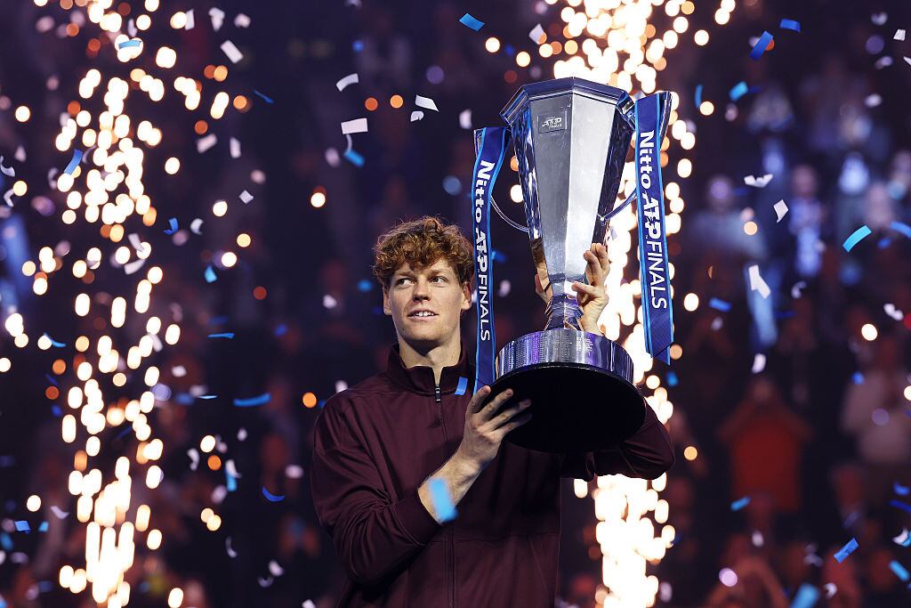 Jannik Sinner se coronó campeón de las Finales ATP de Turín tras vencer al español Carlos Alcaraz. Foto: Getty Images.