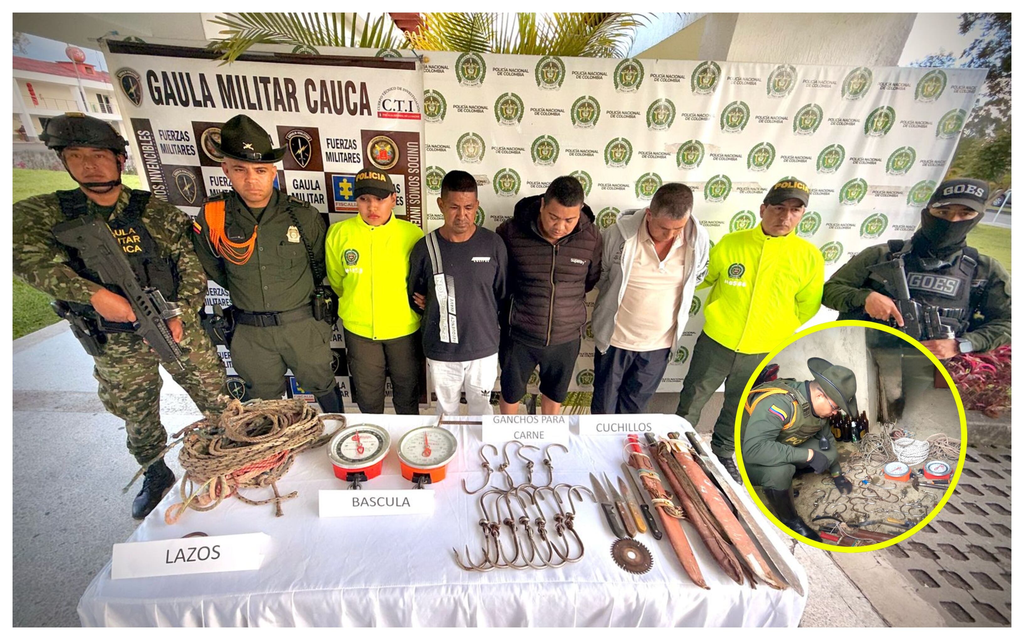 Los ciudadanos fueron enviados a la cárcel. Foto: Policía Metropolitana de Popayán.