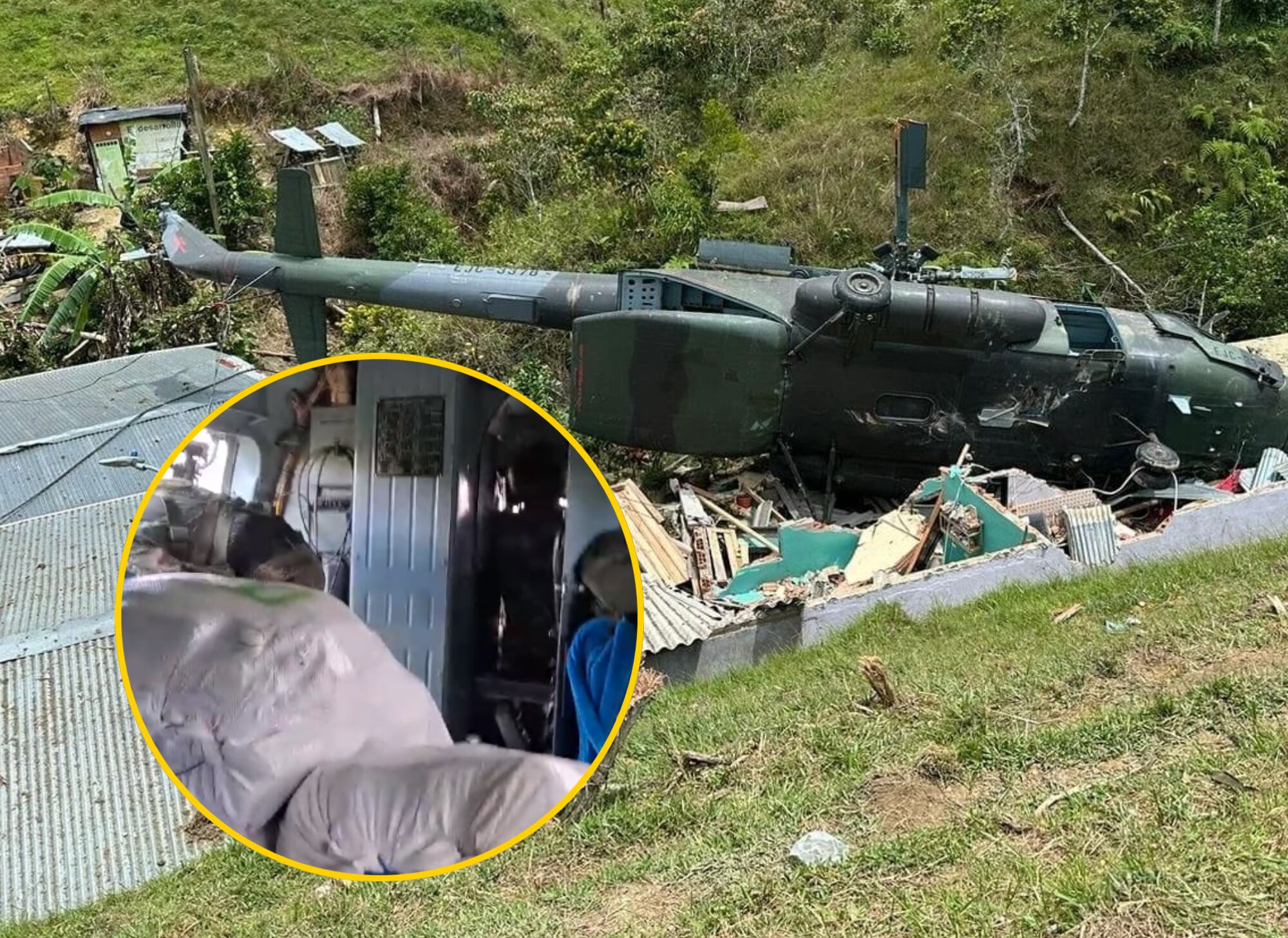 Helicoptero accidentado en Antioquia | Foto: Ejército