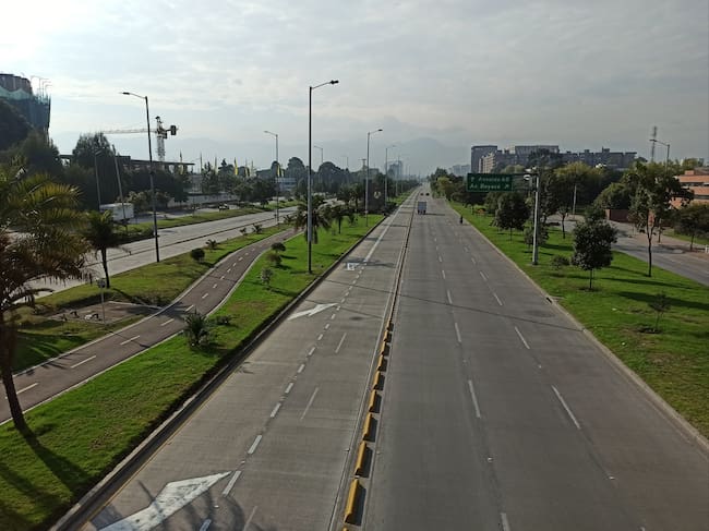 Calles vacías en Bogotá. Foto: Getty Images.