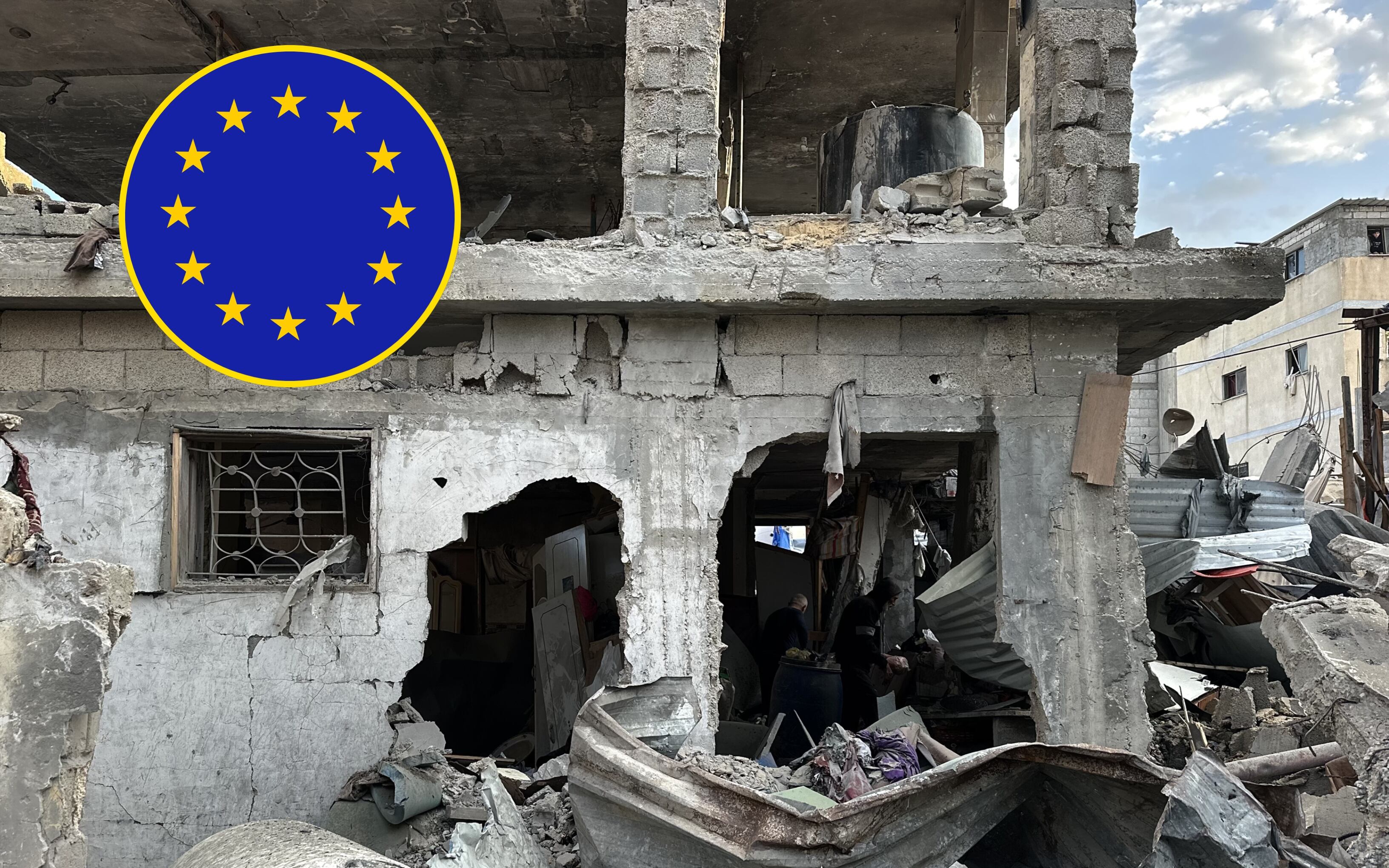 Ruinas en la Franja de Gaza tras bombardeos israelís. FOTO: Doaa Albaz/Anadolu via Getty Images