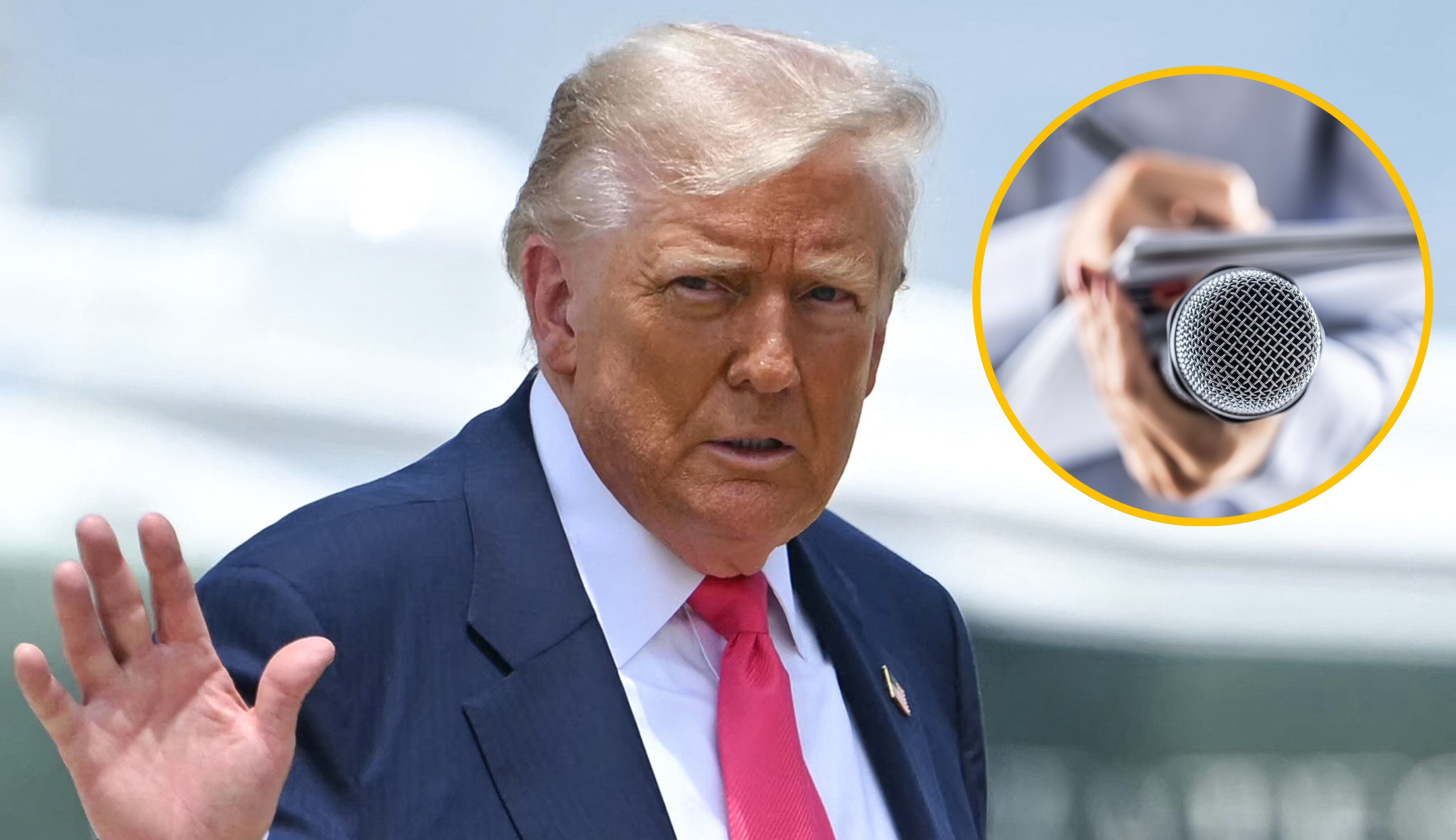 Donald Trump y referencia de medios de comunicación. Foto: ANDREW CABALLERO-REYNOLDS/AFP/Getty Images.