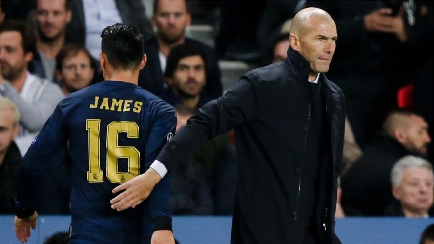 Críticas a Zidane por salida de James del Real Madrid. Foto: Getty