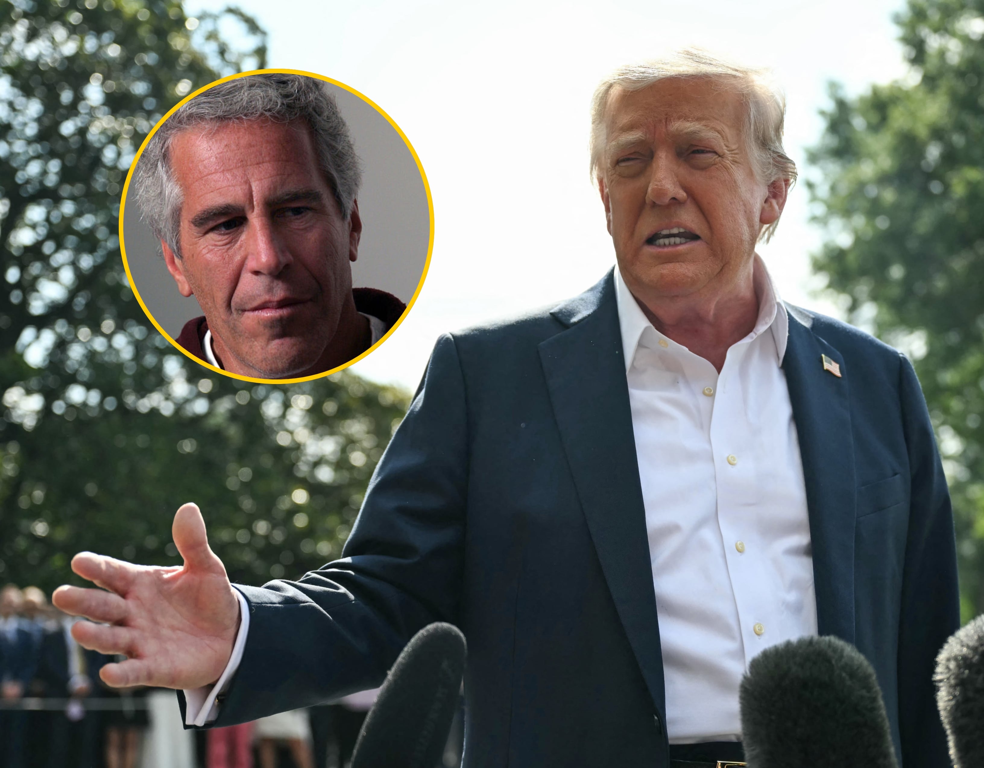 Donald Trump y Jeffrey Epstein. Foto: ANDREW CABALLERO-REYNOLDS/AFP/ Rick Friedman/Rick Friedman Photography/Corbis/ via Getty Images.