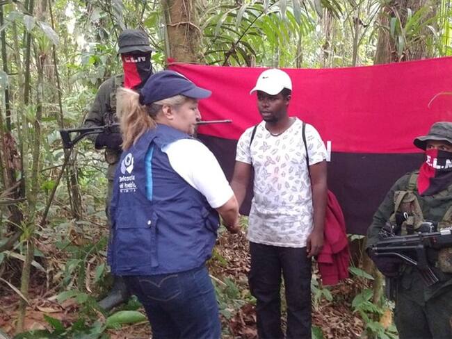 El Eln liberó al cabo primero del Ejército, Ángel Mauricio Acevedo Torres. Foto: Defensoría del Pueblo