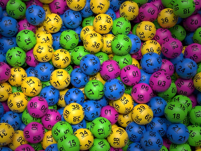 Stack of lottery balls. 3d illustration