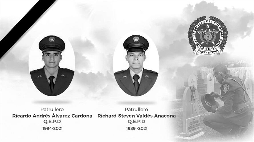 El hecho dejó dos Policías muertos y siete más heridos.. Foto: Cortesía Policía Nacional