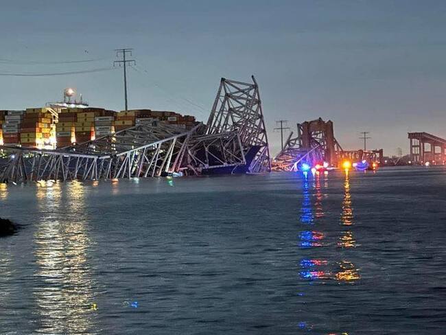 Derrumbe de puente en Baltimore. (CRÉDITO OBLIGATORIO)