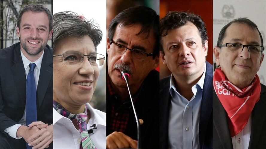 Luis Ernesto Gómez, Claudia López, Celio Nieves, Hollman Morris y Jorge Rojas. Foto: Colprensa