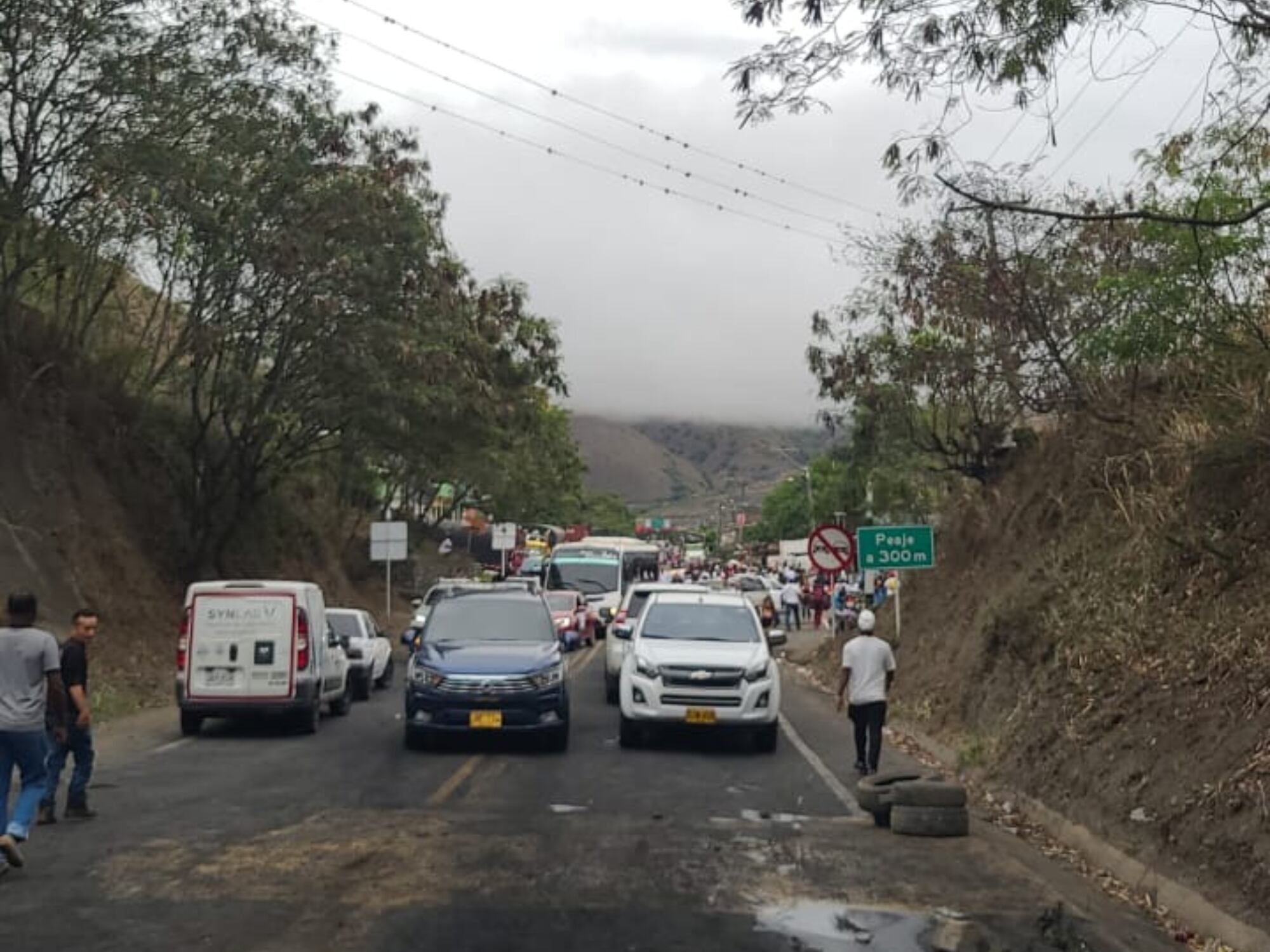 Levantan bloqueo en vía Dagua-Buenaventura. Foto: Saúl Granados, líder de Loboguerrero