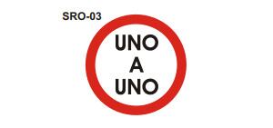 Señal de tránsito uno a uno. Foto: Ministerio de Transporte.