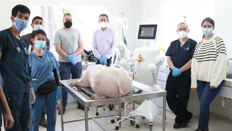 Investigadores luego de la prueba. Foto: Cortesía UPTC