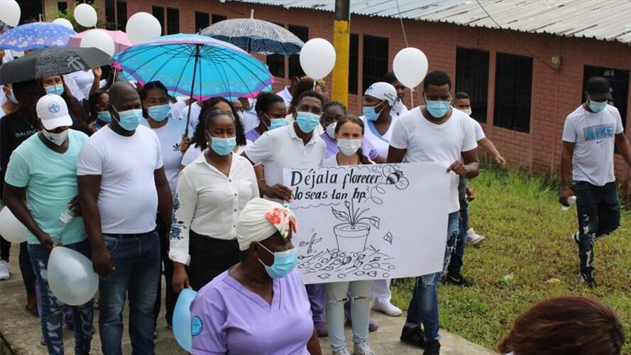 La comunidad realizó una marcha para exigir que se haga justicia . Foto: Cortesía