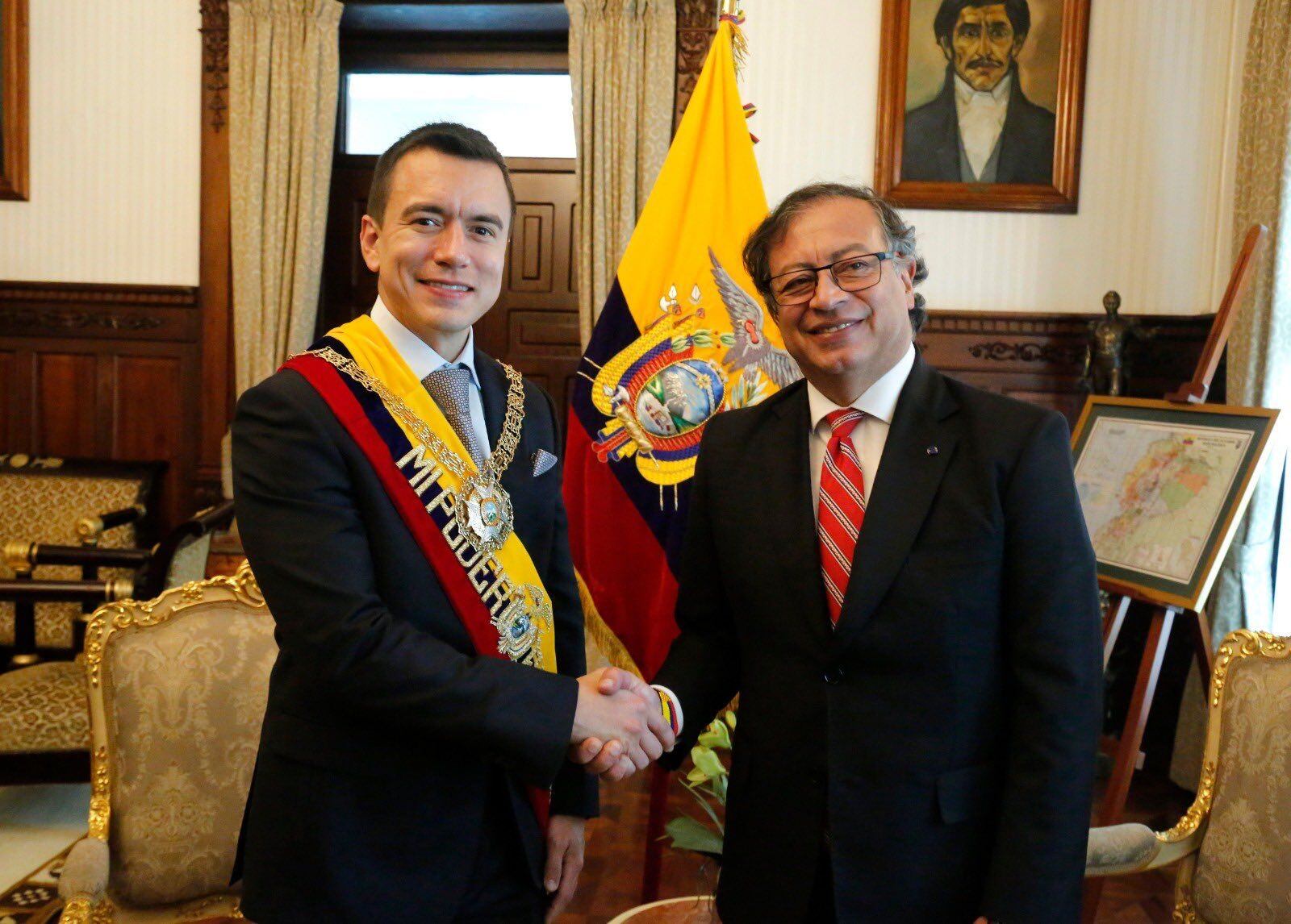 Daniel Noboa. y Gustavo Petro. Foto: Presidencia.